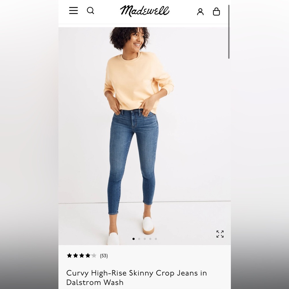 Madewell Curvy High-Rise Skinny Crop Jeans Dalstrom Wash sz 25 new without tags - Picture 8 of 9